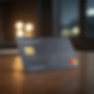 A sleek credit card with no deposit requirement displayed on a modern desk.