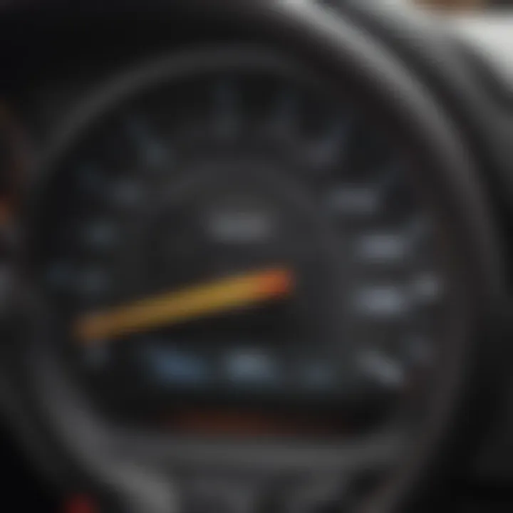 A close-up of a car's dashboard displaying fuel efficiency metrics, highlighting cost-effectiveness.