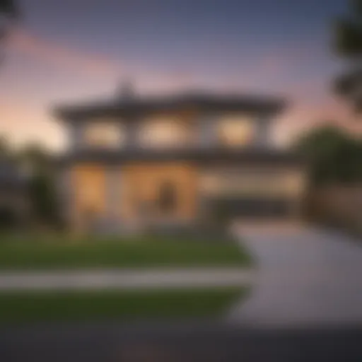 A modern home with a for sale sign in front, representing the housing market dynamics.