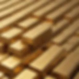 Glittering gold bars stacked elegantly