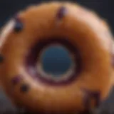 A close-up of a Dunkin Blueberry Donut showcasing its vibrant color and texture.