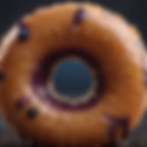 A close-up of a Dunkin Blueberry Donut showcasing its vibrant color and texture.