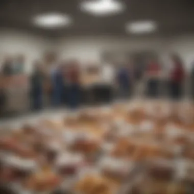 Community Center Distribution of Food Aid Illustration of a community center distributing food aid