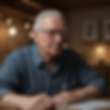 Exploring Job Listings Online An older adult exploring job listings online.