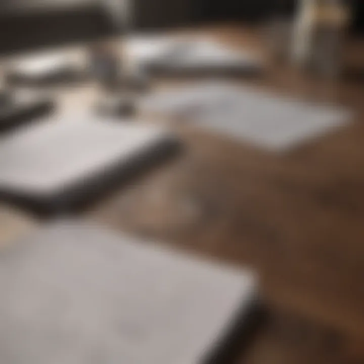 Financial planning documents on a table