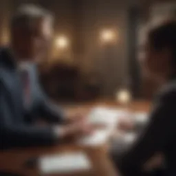 A financial advisor consulting with a client over a portfolio