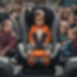 A visual representation of a car seat buyback event showcasing community engagement.
