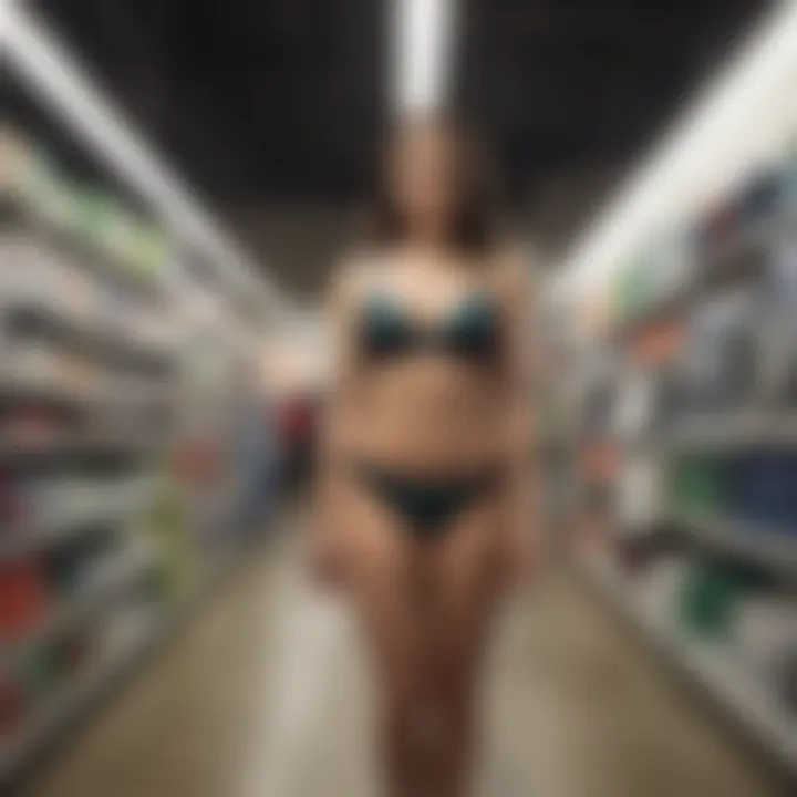 Display of Dollar Tree store showcasing apparel section