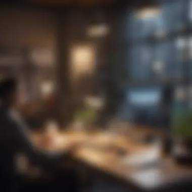 Flexible Workspace Showcasing Remote Work A flexible workspace showcasing remote work