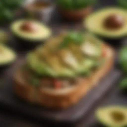 Vibrant avocado toast garnished with fresh herbs