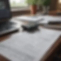 An organized workspace showcasing tax documents and digital tools