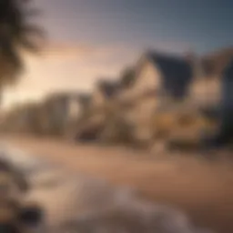 Coastal view of a serene beach town