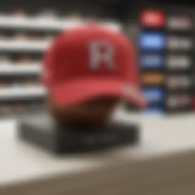 Federer cap displayed in a retail environment, illustrating market presence.