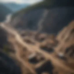 Aerial view of a Canadian gold mine showcasing mining operations and surrounding landscapes