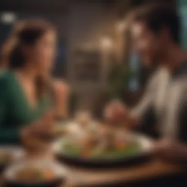 A couple enjoying a meal together with Hello Fresh dishes