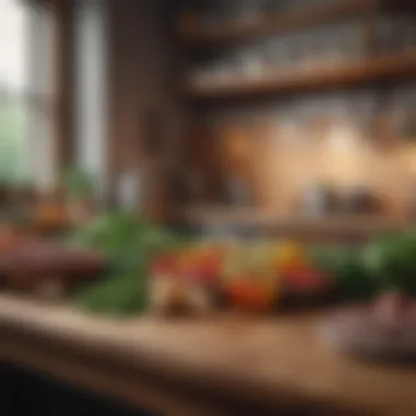 Fresh ingredients displayed on a wooden countertop ready for meal assembly