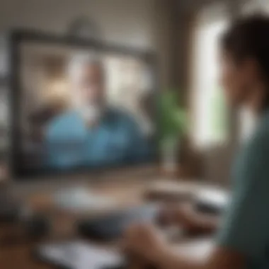 Telehealth Consultation with Advanced Technology Healthcare professional conducting a telehealth consultation with advanced technology.