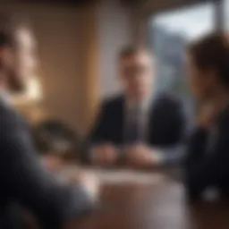 Diverse financial professionals discussing investment opportunities