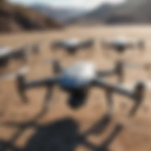 Aerial view of a drone fleet showcasing technological diversity