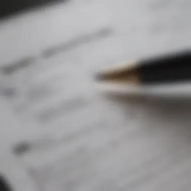 Close-up of a mortgage application form with a pen