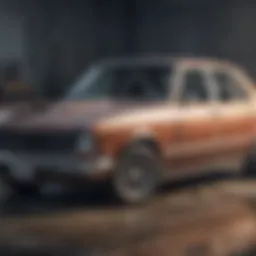 A car with visible damage, symbolizing a totaled vehicle.