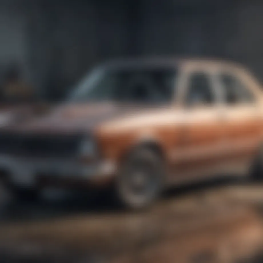 A car with visible damage, symbolizing a totaled vehicle.