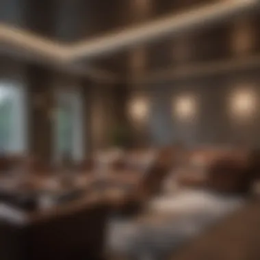 Luxurious Lounge Atmosphere Elegant lounge interior with comfortable seating and modern design