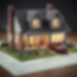 Conceptual illustration of a house with a broken credit report