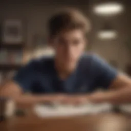 A student contemplating financial options for education