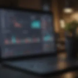 A thoughtful individual analyzing stock charts on a laptop