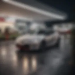 A scenic view of a Toyota dealership during a seasonal sale event