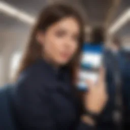User navigating the Southwest Airlines app on a smartphone