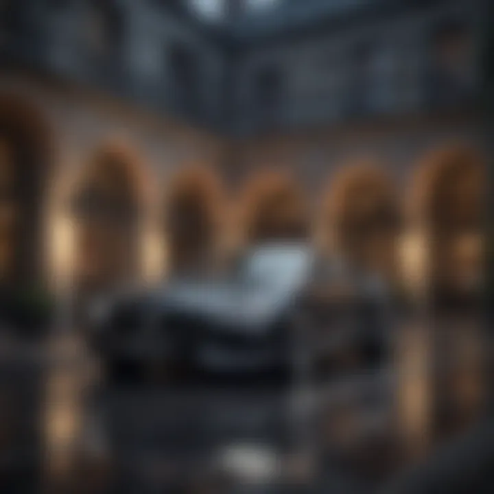 Elegant luxury car showcased in a sophisticated setting