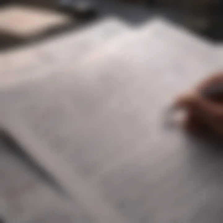 A person reviewing their financial documents with concentration.