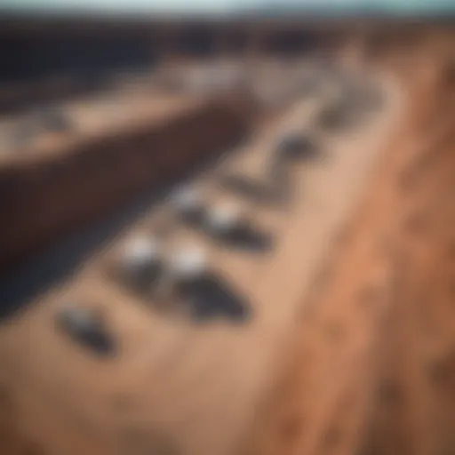 Aerial view of a lithium mining site showcasing advanced extraction technology.