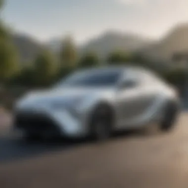 Toyota Hybrid Vehicle Design A sleek Toyota hybrid vehicle showcasing its aerodynamic design