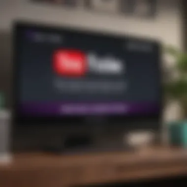 YouTube loading screen on a television