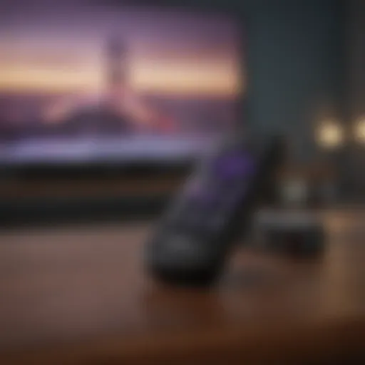 Roku remote with YouTube app highlighted