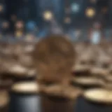Conceptual representation of metaverse tokens in a digital landscape
