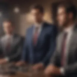 Illustration depicting various stock broker roles