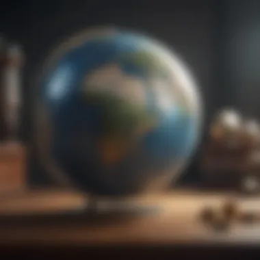 Global Investment Opportunities Illustration of a globe with financial symbols depicting global investment opportunities